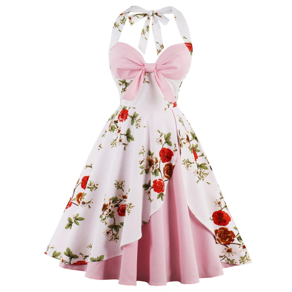 Женское винтажное платье размера плюс 4XL из хлопка с цветочным принтом летние