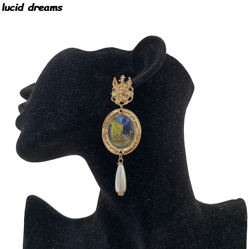 Художественные украшения Ван Гога висячие серьги с картиной в стиле барокко кафе