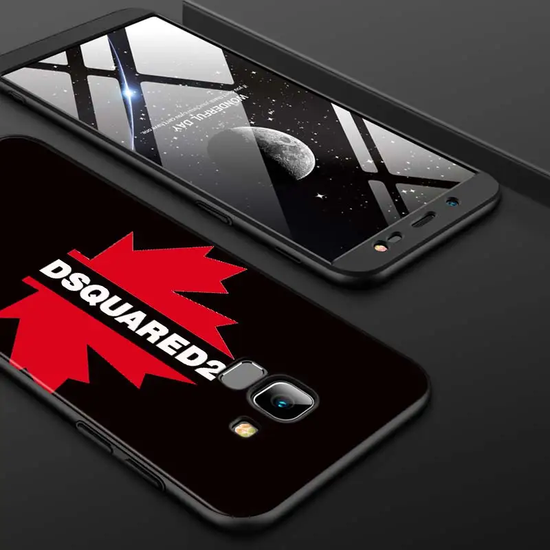 

Fashion Brand DSQ2 Cover for Samsung Galaxy J8 J7 Duo J6 J5 Prime J4 Plus J3 J2 Core 2018 2017 2016 Black Phone Case