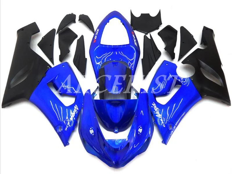 

Новый стиль из АБС-пластика для мотоцикла обтекатели комплект подходит для kawasaki Ninja ZX6R 636 2005 2006 05 06 6R ZX-6R кузов комплект цвет синий, черный; Бол...