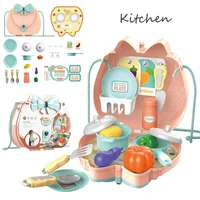 children pretend play educational toys simulation mini kitchen girl beauty doctor food set knapsack play house gift for kids