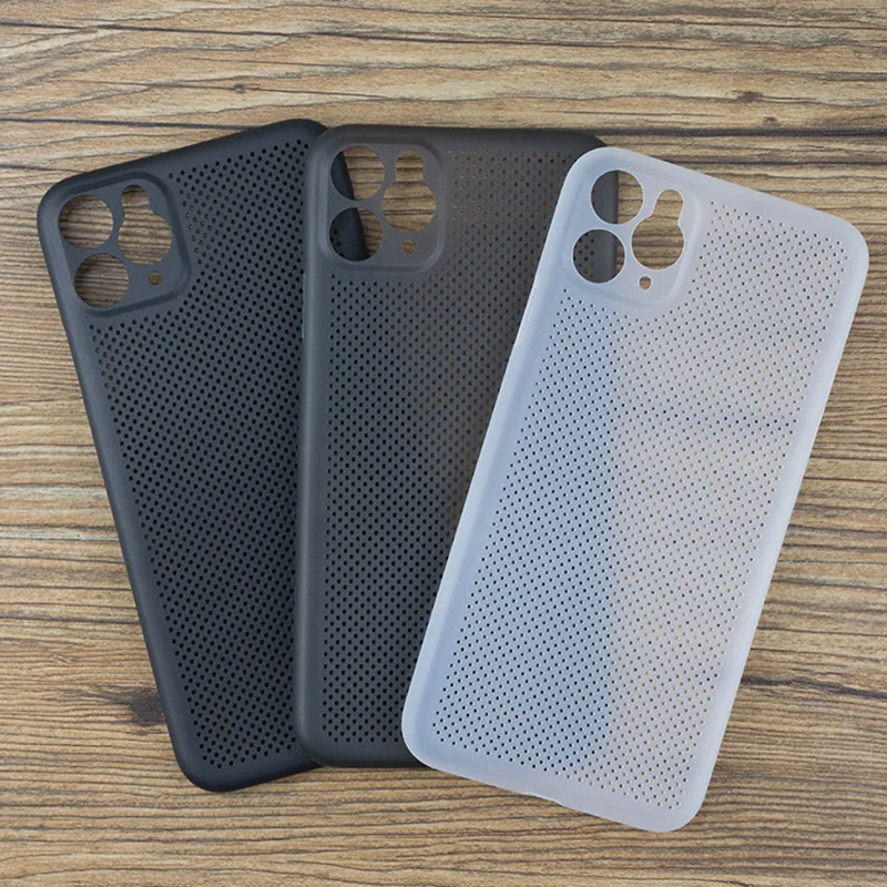 

Hole shell breathable heat dissipation For iPhone 12 11 Pro Max Mini Plus ultra-thin mobile phone case Thin Silm PP Coque