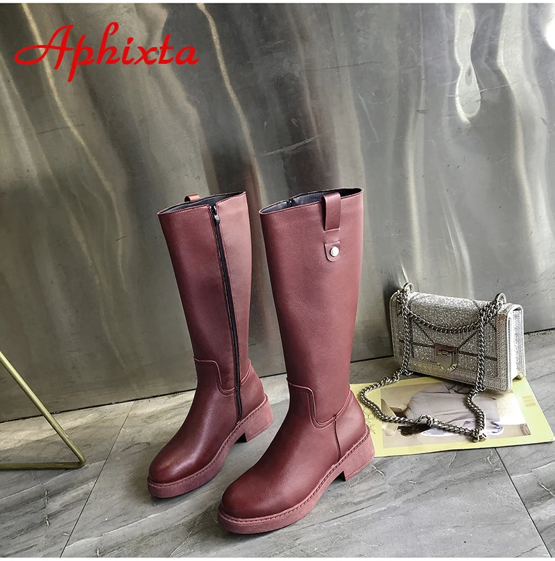Aphixta/высокие сапоги; женские сапоги до бедра на молнии; женские непромокаемые сапоги; уличная резиновая водонепроницаемая обувь для женщин; зимние сапоги; женские ботинки