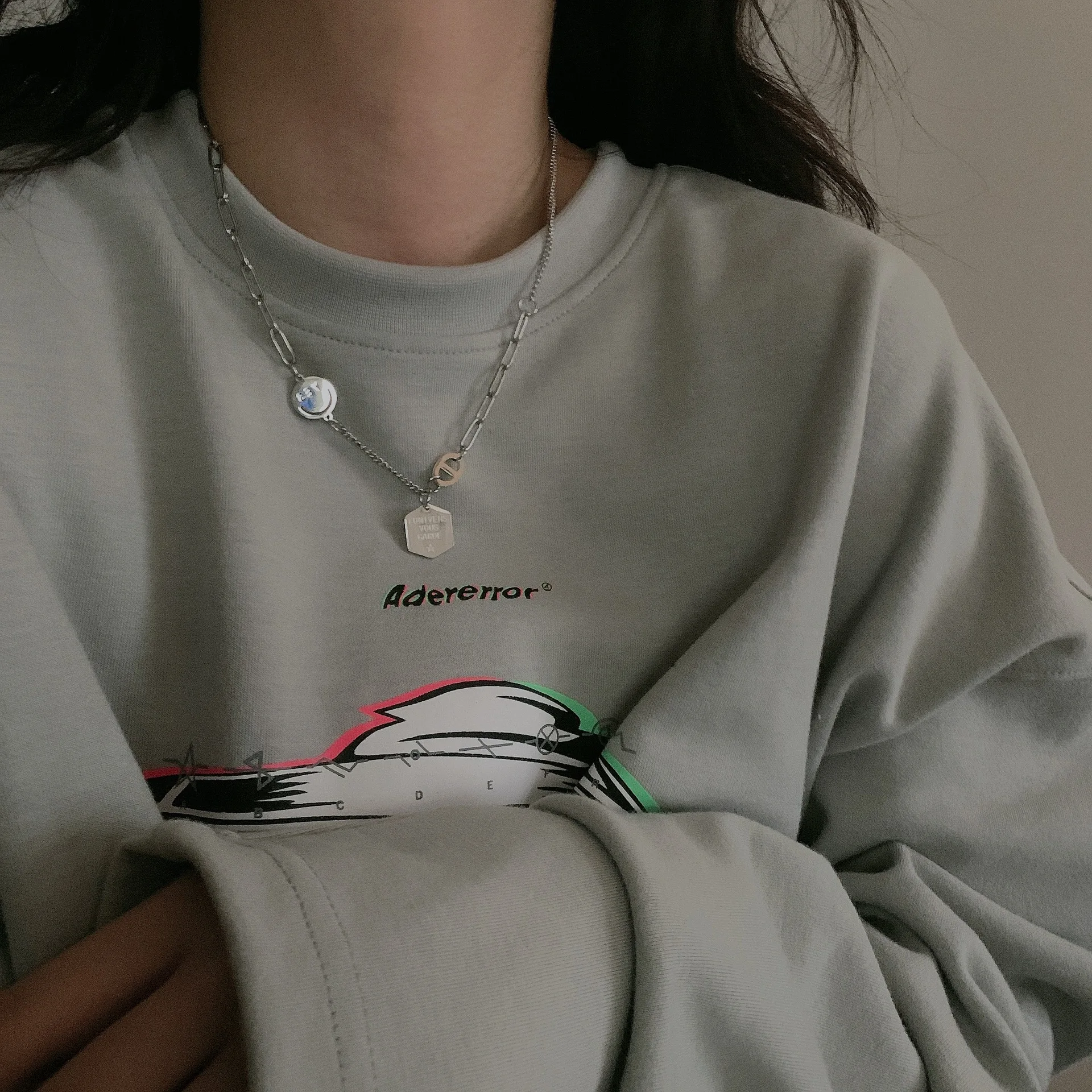 

Fashion hip-hop street combination letter short necklace men and women wild punk necklace hot sale