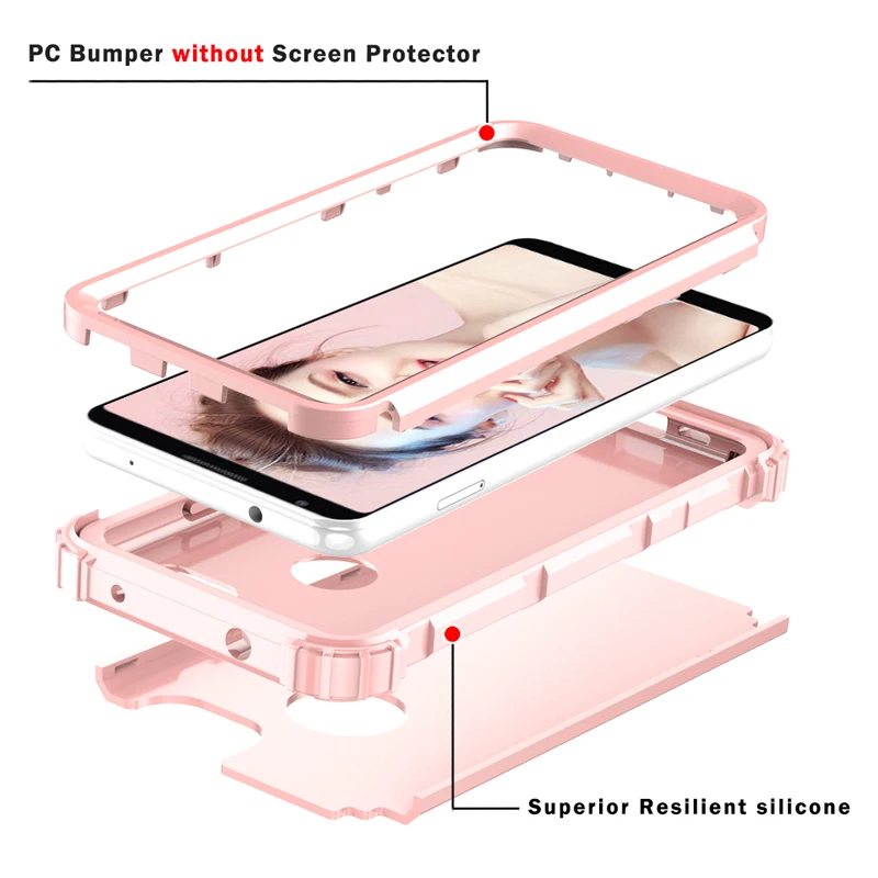 3 в 1 силиконовый PC чехол для телефона для Google Pixel3 3A безопасный Противоударная задняя крышка чехол для Google Pixel 3A XL Полный Защитный чехол