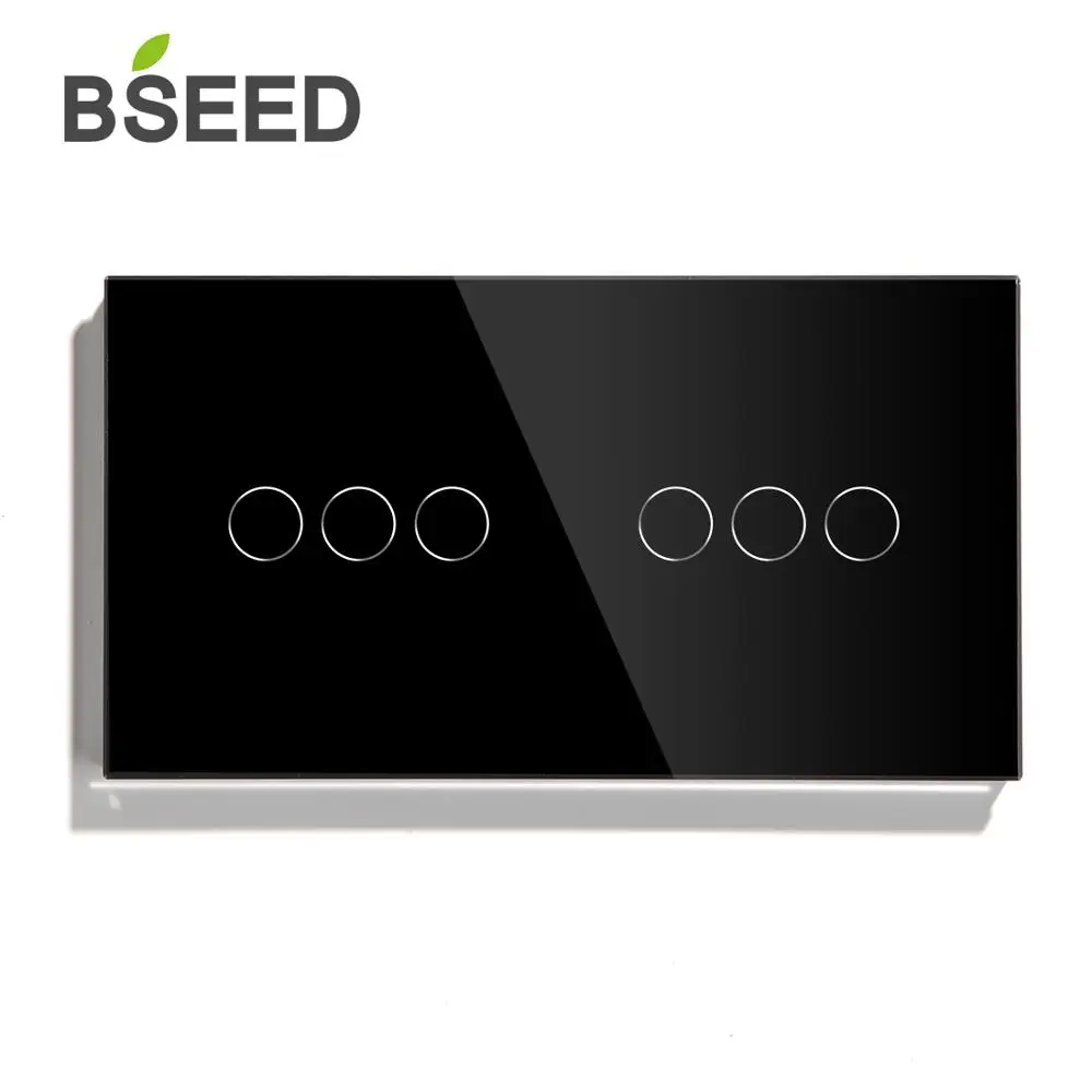 Bseed 6 банд 1 способ 2 сенсорный выключатель 157 мм светильник белый черный золотой кристалл Класс панель