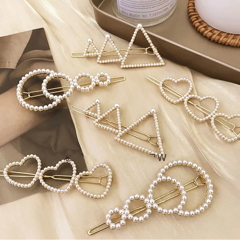 Женская жемчужная металлическая заколка для волос элегантные модные аксессуары