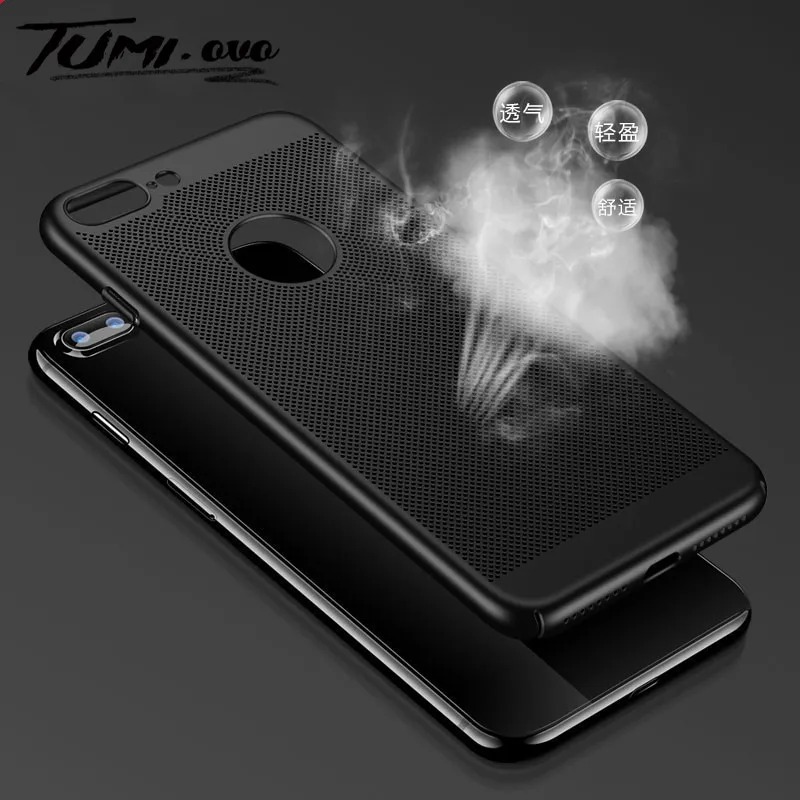 Ультра тонкий телефон чехол для iPhone 6 6s 7 8 Plus полые теплоотвод Чехол Жесткий ПК 5 5S