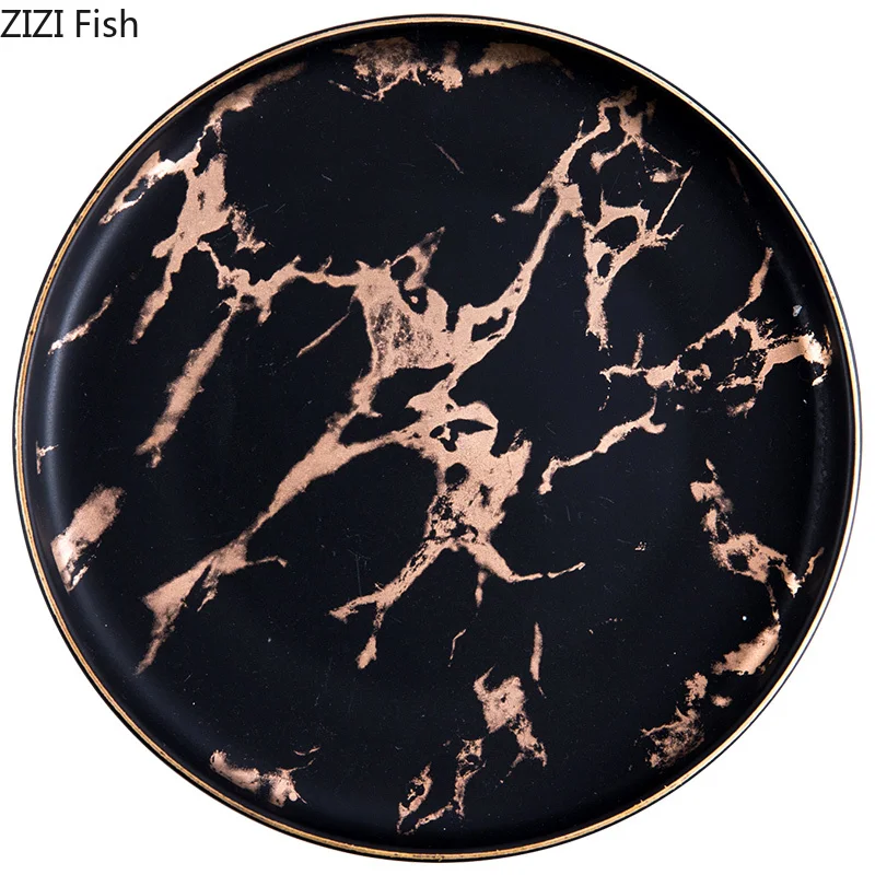 Набор посуды керамические блюда и тарелки с имитацией мрамора фруктов овощей