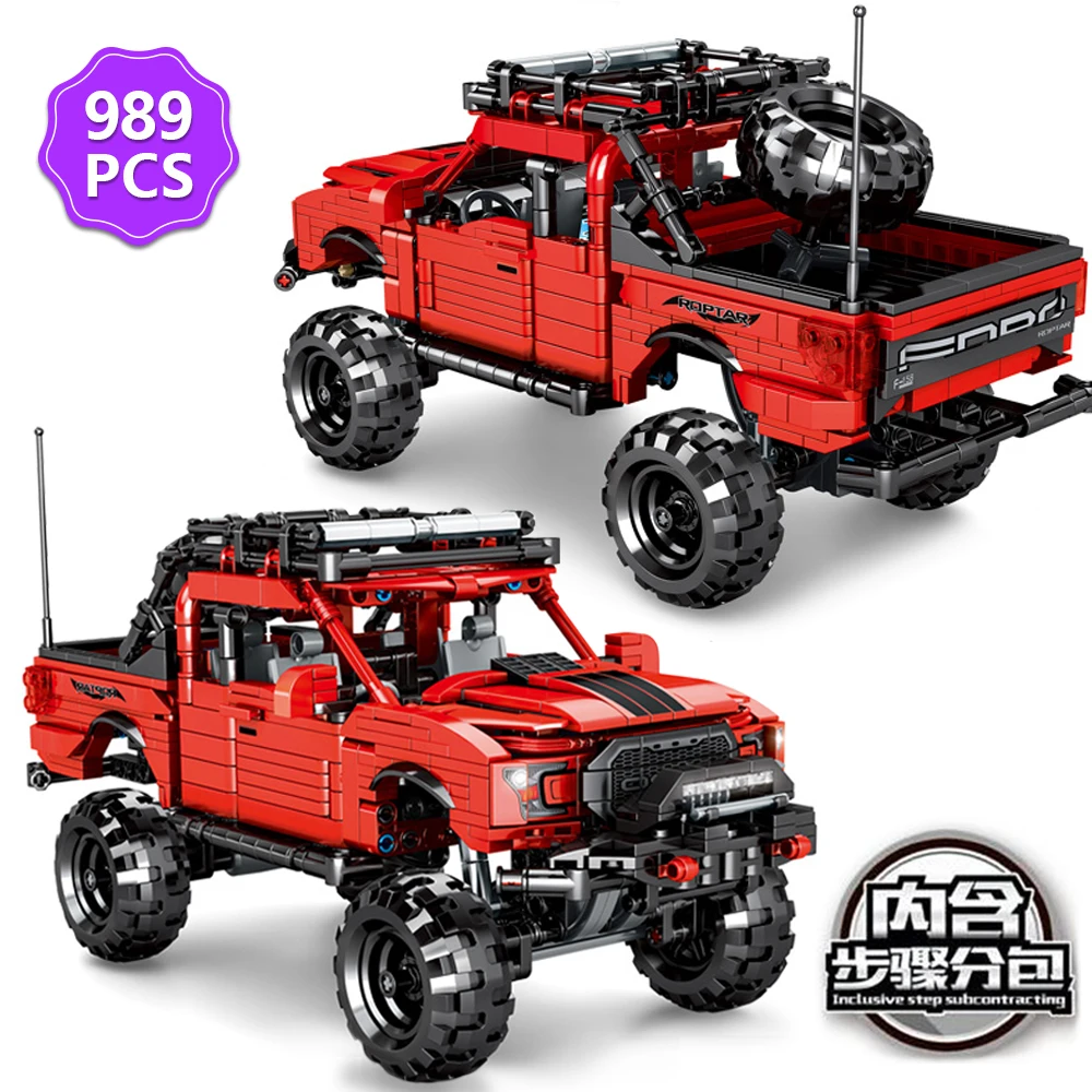 

Экспертный креативный высокотехнологичный городской внедорожник Ford Raptor Внедорожный гоночный конструктор RSR конструктор Модель Moc модульн...
