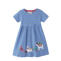 summer striped baby girls dresses cotton school style casual childrens clothing hot selling dresses girls