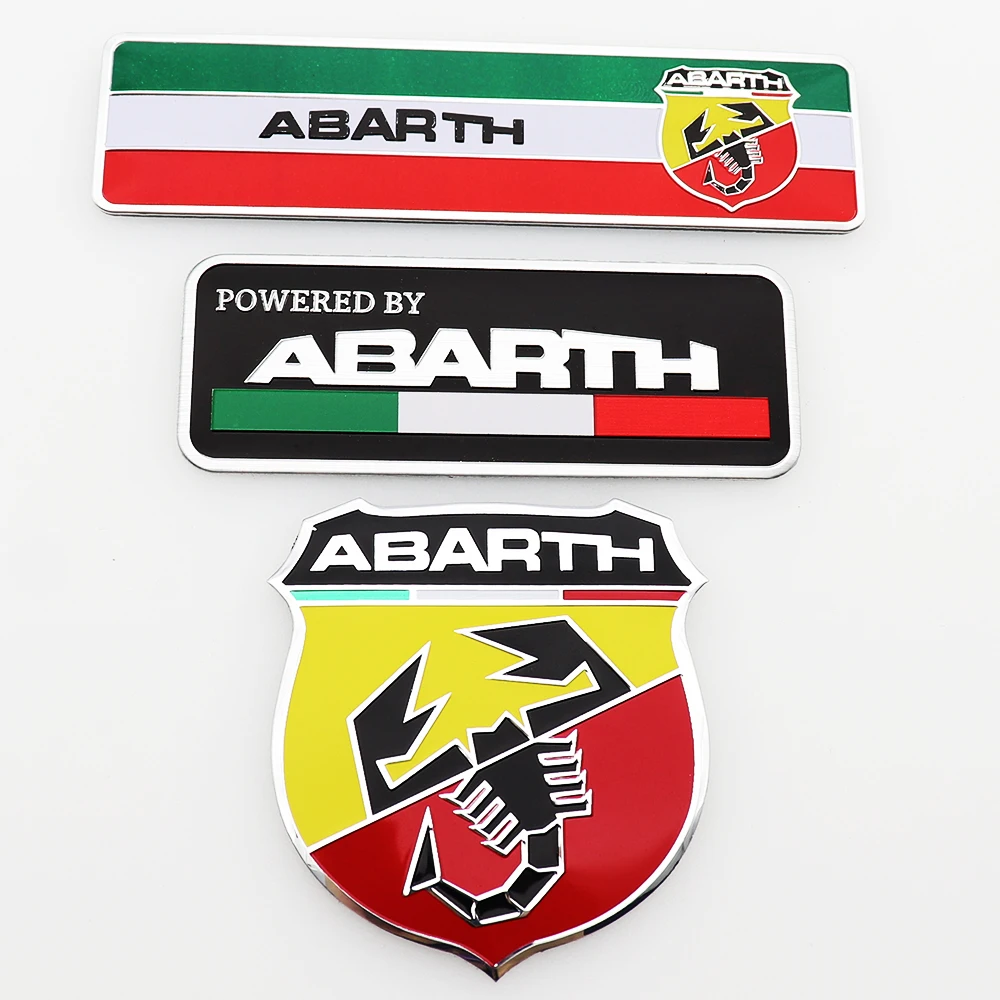 3D Алюминиевый логотип Abarth Scorpion наклейка на боковое крыло автомобиля креативное