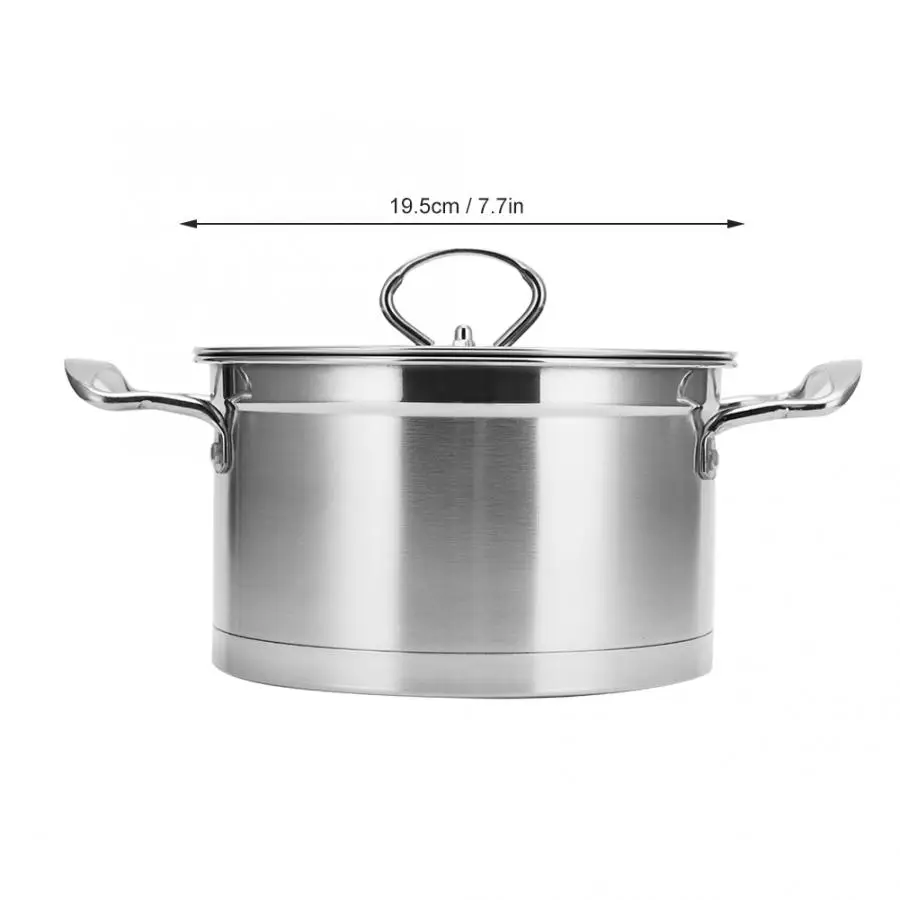 Household Stainless Steel Binaural Soup Pot Thickened Milk Stockpot With Lid Saucepan Cooking Pots | Дом и сад