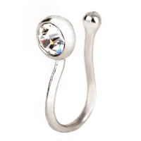 no piercing stainless steel crystal ear lip hoop ring nose clip women jewelry beautiful and attractive nose ring