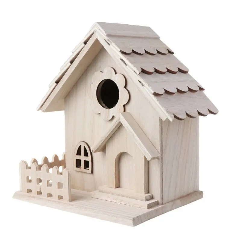 Wooden Bird House Breeding Cage Fence Box Nest Garden Backyard Home Decoration K1MF | Дом и сад