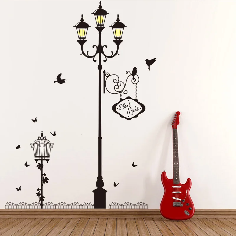 

Story Theme Street Light Bird Bedroom and Living Room Decoration Removable Wall Sticker for Factory Direct Sales Lights