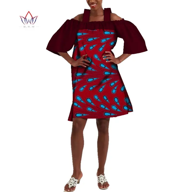Африканские платья для женщин с лямкой на шее Дашики Африканское платье принтом