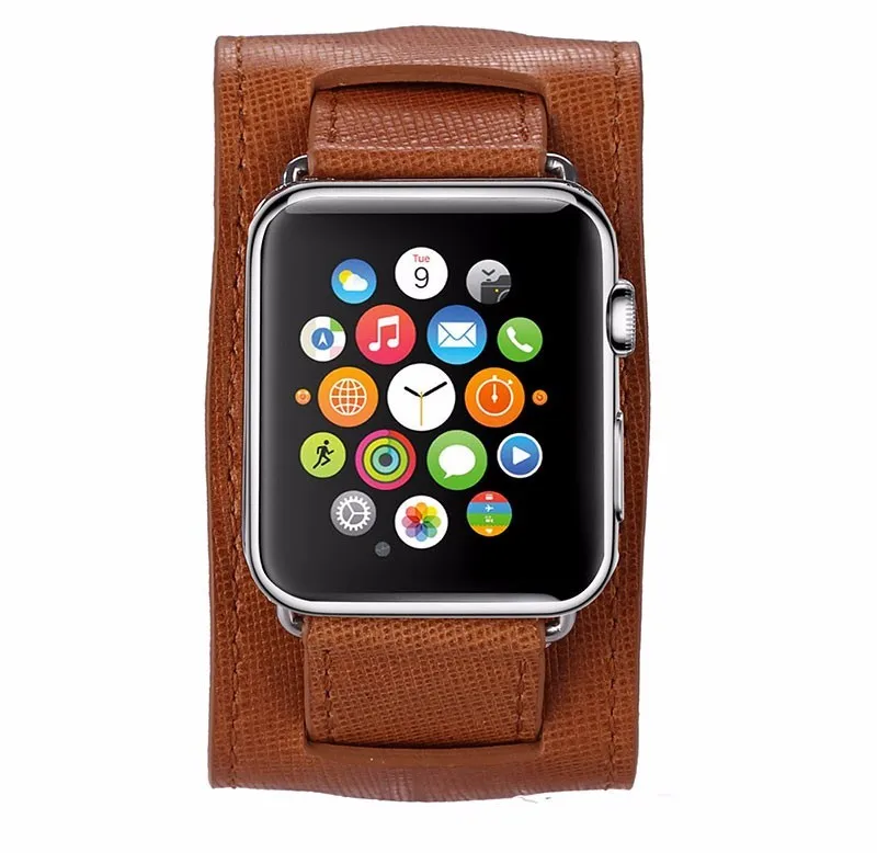 FOHUAS высокое качество крест зерна Подлинная ссылка браслет петля для Apple Watch ремешок кожаный ремешок манжеты 38 мм 42 мм
