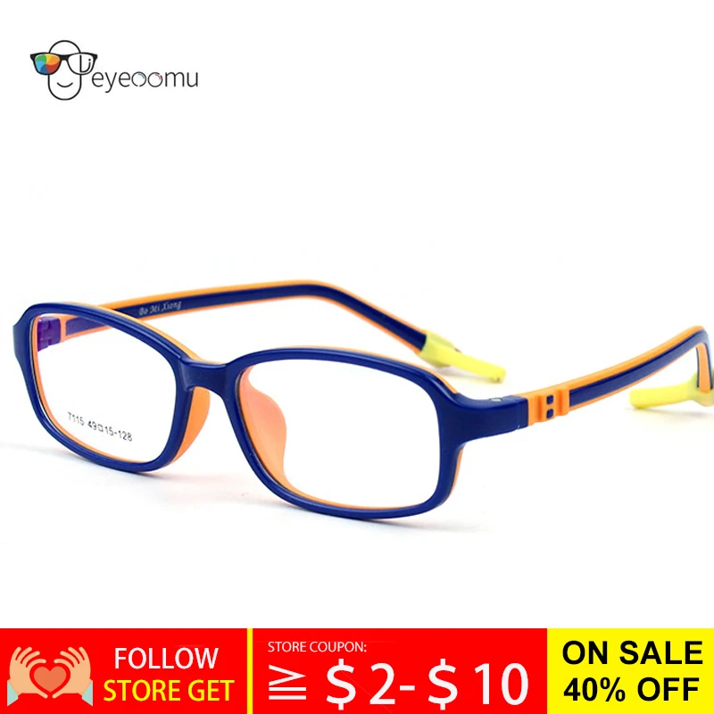 

EYEOOMU Kids Eyewear TR90 Silicon Optical Frame For Children With Rubber Sleeve Boy Sport Girl Myopia Hyperopia Flexible Glasses