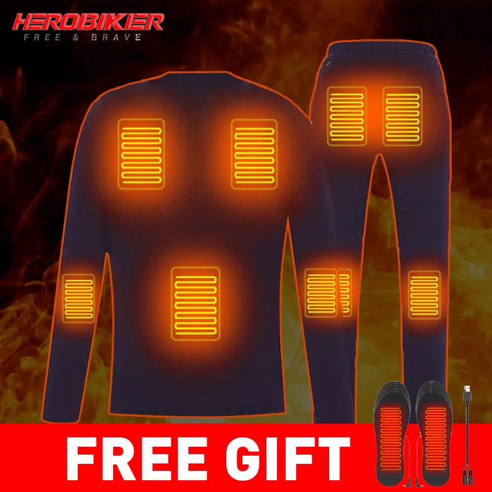 HEROBIKER мотоцикл Отопление куртка зимняя теплая для мужчин электрический USB
