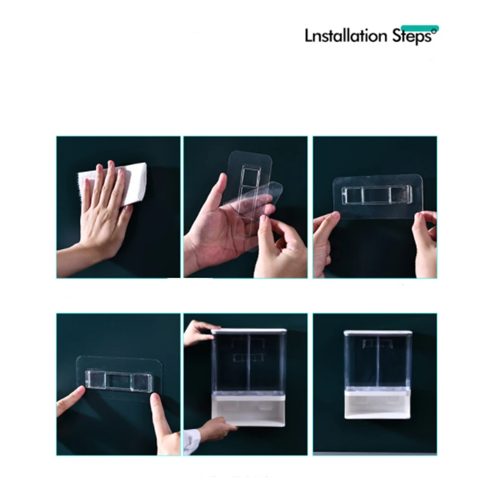 

Wall Mounted Divided Rice Cereal Dispenser Plastic Transparent Storage Dry Food Dispenser Dry Food Fruit Storage Box For Kitchen