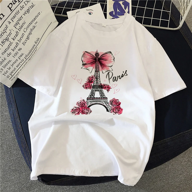 

Personality art print Vintage Ulzzang Aesthetic Kawaii Women's T-shirt Top Tee Casual Harajuku student street loose short sleeve