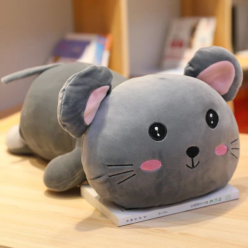 mouse Желтая утка Пикачу Спящая длинная подушка милая кукла девочка Плюшевая Игрушка Ленивый человек кровать на большой хаски кукла-Хомяк милый комфорт - Цвет: mouse