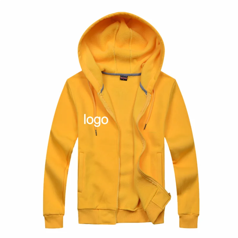 Zipper Hoodie Custom Sweet Couple Shirt Can Print Exclusive Logo Fashion Solid Color Plus Velvet Warm Jacket GNEP2020 New Trend