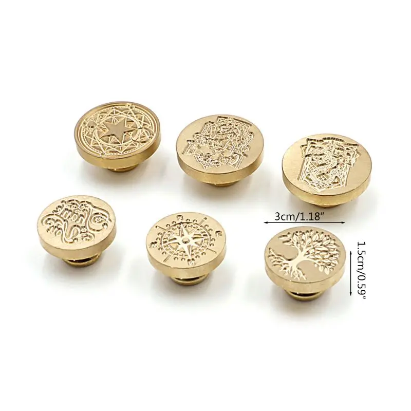

Y5GE 500+ Patterns Wax Seal Stamp Retro Wood Stamp Kits Copper Head-Fairy Tales Serie