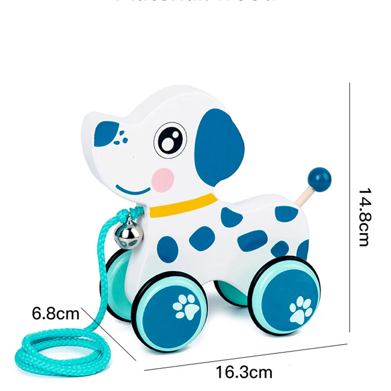 

Wooden Cartoon Animal Tractor Walker Toys Hand Push Pull Walks Training Educational Preschool Toy Kids Gift