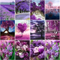 diamond painting lavender cross stitch full square round resin flower scenery diamond embroidery rhinestone pictures home decor