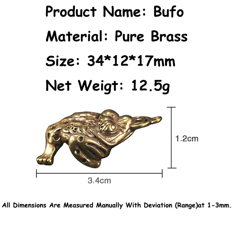 Подвеска в виде жабы из чистой меди с тремя ножками ретро латунный брелок