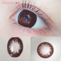 CherryCon beauty eye brown big beautiful pupil Contact Lenses Yearly Colored Soft for Eyes Contact Lens Myopia degree 2pcs Pair