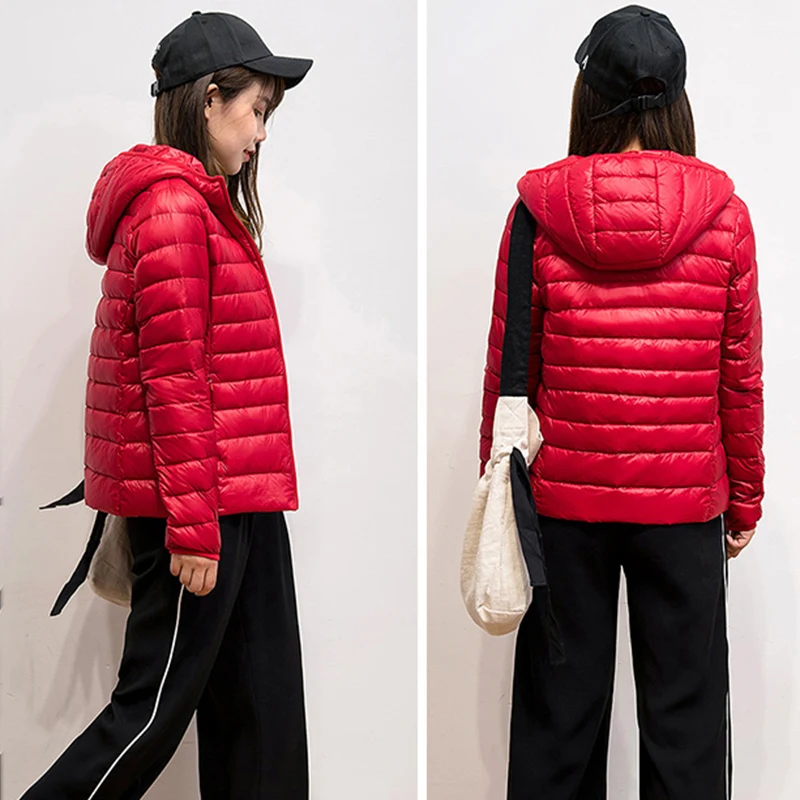 2021 New Style White Duck Down Fashion Jacket, Women's Autumn And Winter Warm Parka Coat, Ladies Slim Ultra-Light Down Jacket