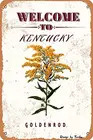 Добро пожаловать в Кентукки-голденрод, государственный и территории, цветы, растения, ферма, сад, страна, настенное украшение, железный постер, Оловянная картина