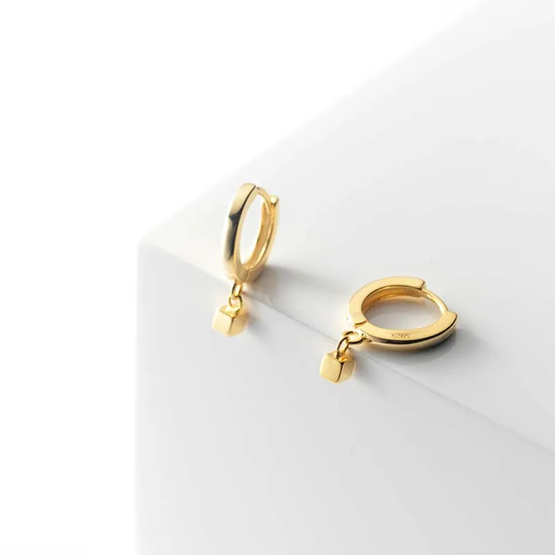 

Серьги-кольца женские квадратные из серебра 925 пробы