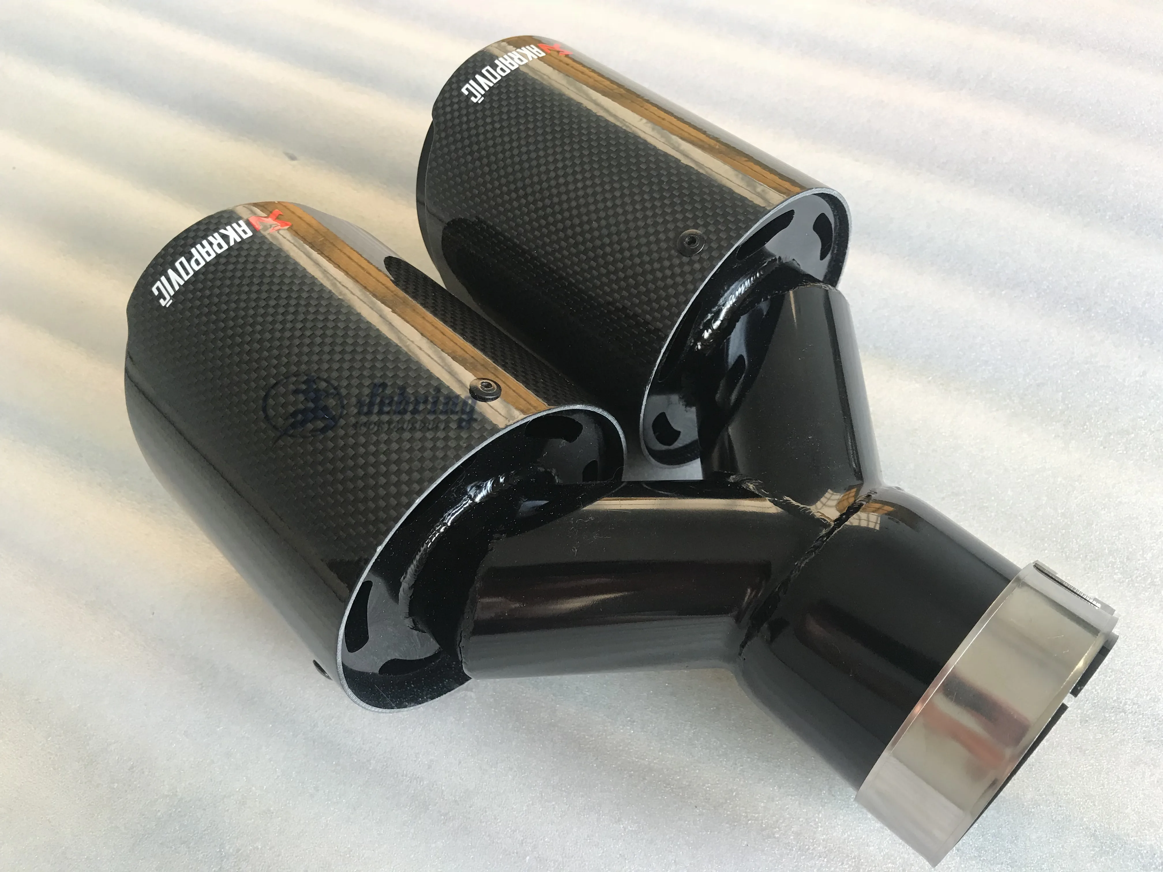 AKRAPOVIC автомобиль модифицированный Карбон волокно AK труба из нержавеющей стали черный двойной углерод выхлопная труба Хвост Глушитель украшение автомобиля