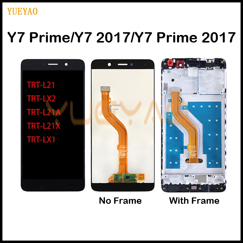 Для HUAWEI Y7 2017 премьер-2017 ЖК-дисплей с сенсорным экраном дигитайзер для Huawei рамой
