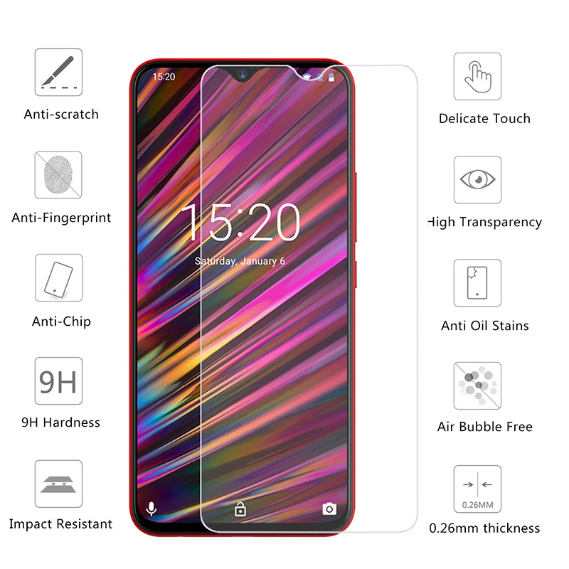 Tempered Glass For UMIDIGI F2 F1 Play A3 A1 A5 One Pro Max Crystal GLASS Phone Protective Film Screen Protector cover | Мобильные