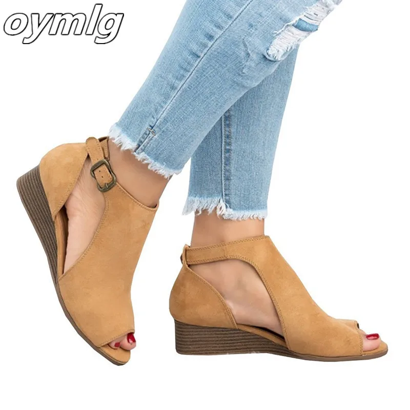 Сандалии женские на платформе босоножки танкетке Повседневная модная обувь с