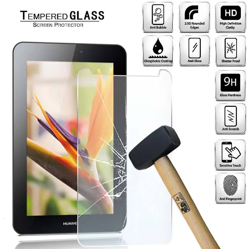 Планшет Защитная пленка для экрана из закаленного стекла крышка Huawei MediaPad 7