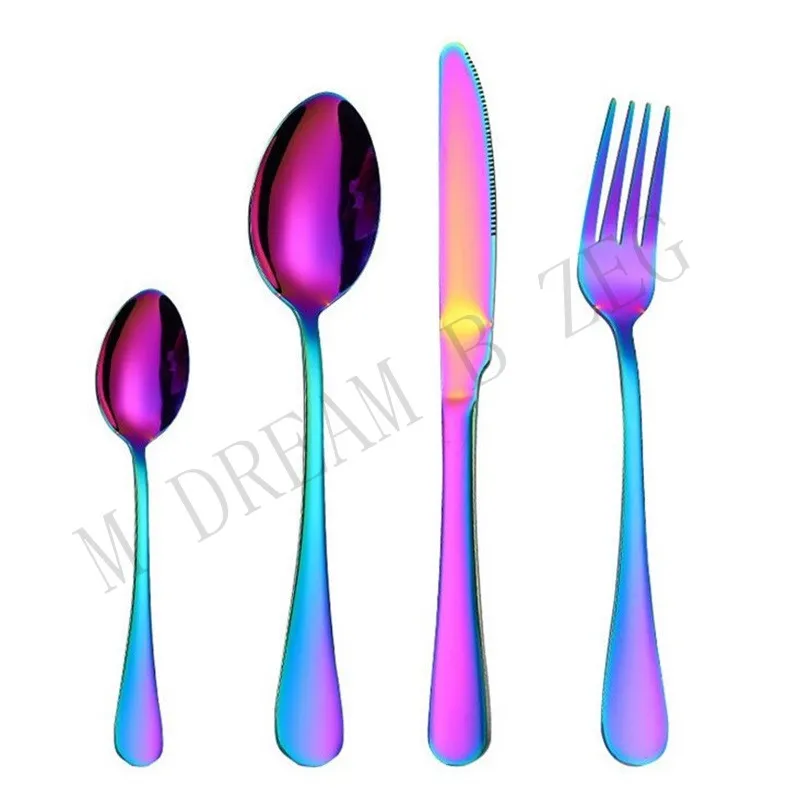 Более широкий выбор 5 шт./компл. 4 набор столовых приборов из нержавеющей стали