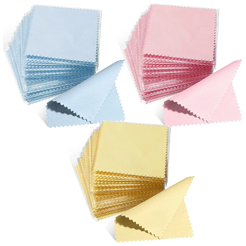 

150 Pieces Jewelry Cleaning Cloth Colorful Polishing Cloth Soft Silver Polish Cloth Individually Wrapped Jewelry Cleaner