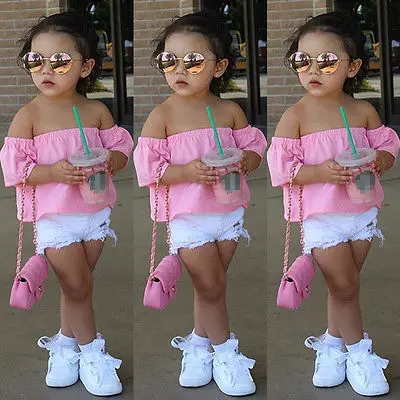 Одежда для маленьких детей и девочек розовая хлопковая футболка топы