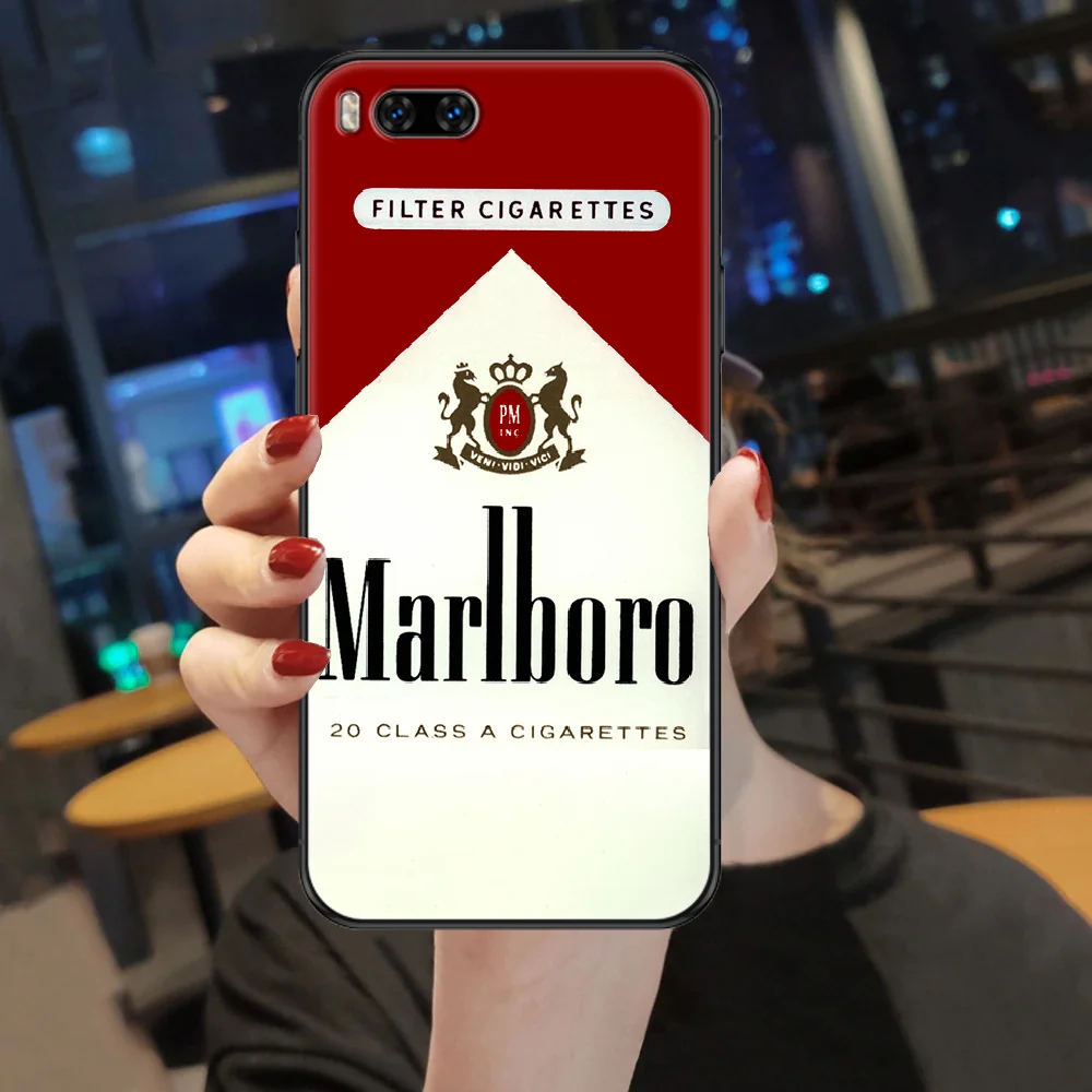 

Cigarette Box Retro Phone case For Xiaomi Mi Max Note 3 A2 A3 8 9 9T 10 Lite Pro Ultra black fashion hoesjes silicone cell cover