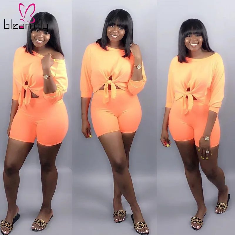 2019 женский новый летний костюм с рукавом три четверти топ открытыми плечами и