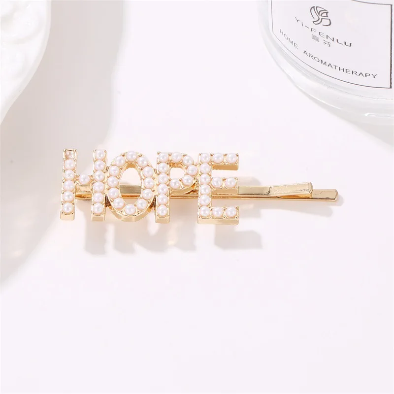 Модные жемчужные аксессуары для волос с надписью DREAM HOPE LOVE заколки женщин и