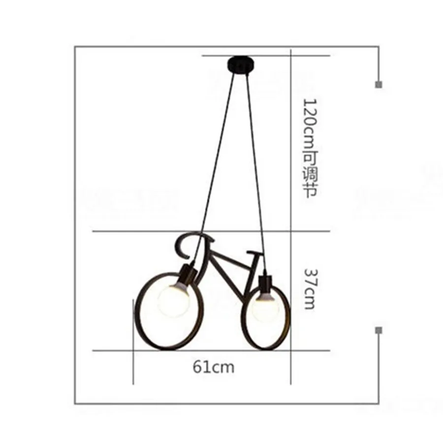 

E27 Restaurant Bar Creative Iron Pendant Lamp Retro Bicycle Pendant Light Foyer Coffee House Dining Hall Hanging Light