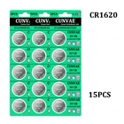 Новая литиевая батарея CR1620 CR 1620 BR1620 DL1620 3V для часов, калькуляторов, часов, пультов дистанционного управления, игрушек, кнопок, монет, 15 шт.лот