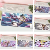 angewomon digimon large mouse pad pc computer mat l large gamer keyboard pc desk mat computer tablet gaming mouse pad